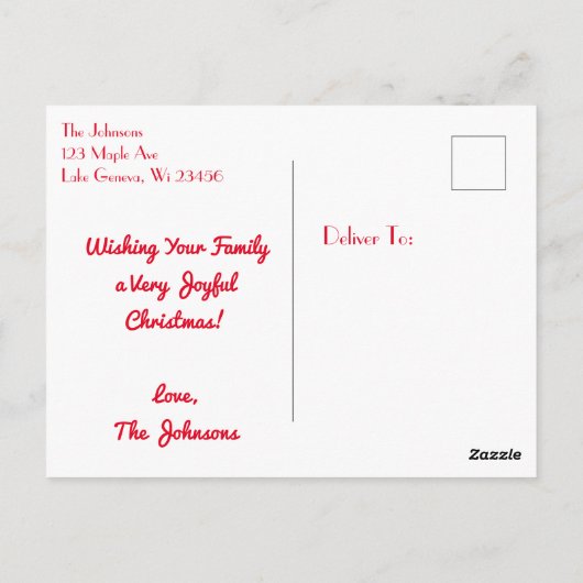 クリスマスを楽しみながら ポストカード (裏面)