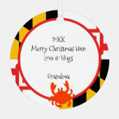 クリスマスを楽しむパーソナライズされた。 メタルオーナメント (裏面)