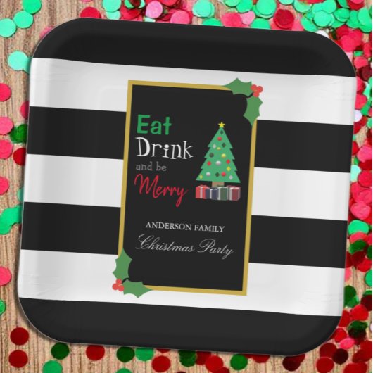 クリスマスを楽しむパーティー ペーパープレート