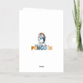 クリスマスを楽しむペンギンのゆるキャラ 箔グリーティングカード (裏面)