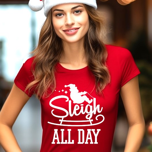 クリスマスを楽しむ一日中 面白い Tシャツ