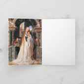 クリスマスを楽しむ子供と天使を持つヴァージン シーズンカード (内部)