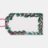 クリスマスを楽しむ美しい緑の枠 ギフトタグ (裏面横)