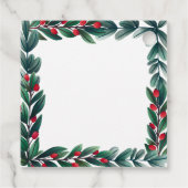 クリスマスを楽しむ美しい緑の枠 フェイバータグ (裏面)