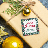 クリスマスを楽しむ美しい緑の枠 フェイバータグ