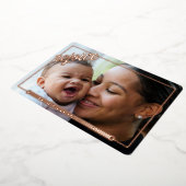 クリスマスを楽しむ |フルフォト |金属フレーム 箔シーズンカード (回転した状態)