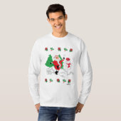 クリスマスを楽しむ 基本的ロングTシャツ Tシャツ (正面フル)