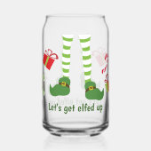 クリスマスを楽しめユーモアのあるよう ガラス缶 (正面)