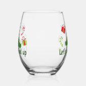 クリスマスを楽しめユーモアのあるよう ステムなしワイングラス (左)