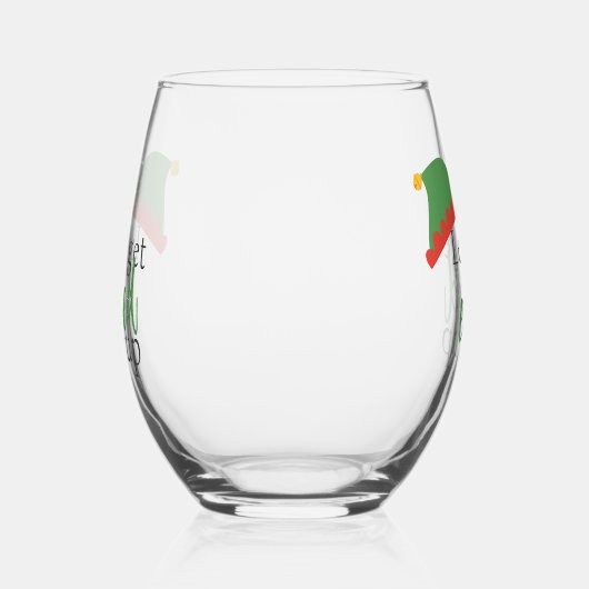 クリスマスを楽しめユーモアのあるよう ステムなしワイングラス (左)