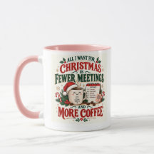 クリスマスを楽しもう ミーティング減らしてコーヒーを増やそう 11 oz マグ