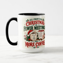 クリスマスを楽しもう ミーティング減らしてコーヒーを増やそう 15 oz マグカップ