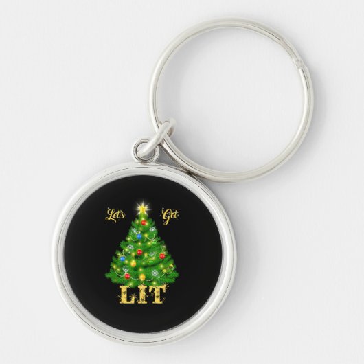 クリスマスを楽しもう Let's Get Lit Christmas Christmas キーホルダー (正面)