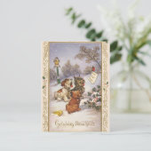 クリスマスを歌う子犬たち ポストカード (スタンド正面)