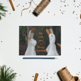 クリスマスを歌う白いアヒル シーズンポストカード