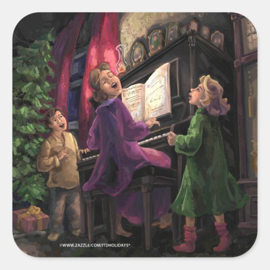 クリスマスを歌う スクエアシール (正面)