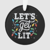 クリスマスを満喫しよう！サンタ帽を被って飲もう クリスマスライト オーナメント (正面)