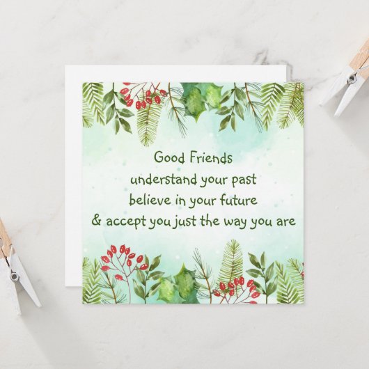 クリスマスを理解する良感動的友 カード (正面/裏面インサイチュ)