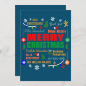 クリスマスを異なる言語で Xmas 招待状 (正面/裏面)