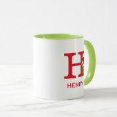 クリスマスを盗むインチ |名前とモノグラムH マグカップ (正面右)