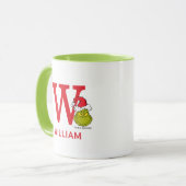 クリスマスを盗むインチ |名前とモノグラムW マグカップ (正面左)