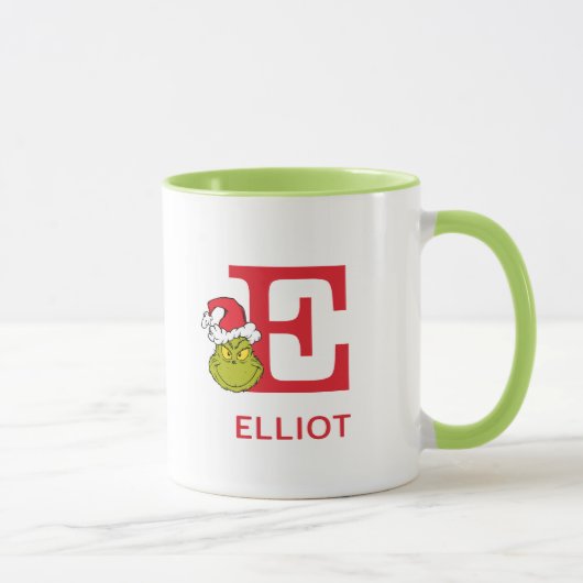 クリスマスを盗むインチ |名前&モノグラムE マグカップ (右)