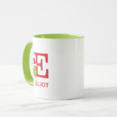 クリスマスを盗むインチ |名前&モノグラムE マグカップ (正面左)