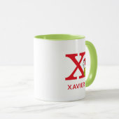 クリスマスを盗むインチ |名前&モノグラムX マグカップ (正面右)