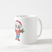 クリスマスを着た漫画のナマケモノ コーヒーマグカップ (正面右)
