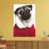 クリスマスを着てパグの子犬（6ヶ月） キャンバスプリント (インサイチュ (リビング))