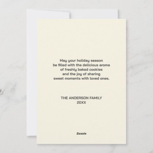 クリスマスを祝うかわいいクリスマス シーズンカード (裏面)