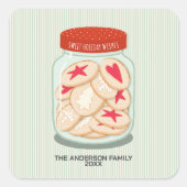 クリスマスを祝うかわいいクリスマス スクエアシール (正面)