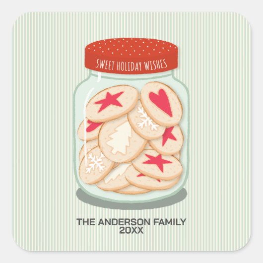 クリスマスを祝うかわいいクリスマス スクエアシール (正面)