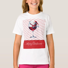 クリスマスを祝うかわいいサンタクロース Tシャツ