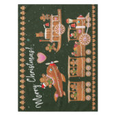 クリスマスを祝うかわいいジンジャーブレッドのクッキー テーブルクロス (正面)