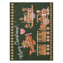 クリスマスを祝うかわいいジンジャーブレッドのクッキー テーブルクロス