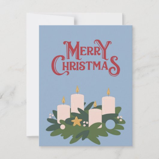クリスマスを祝うキャンドル シーズンカード (正面)