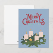 クリスマスを祝うキャンドル シーズンカード (正面/裏面)