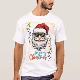 クリスマスを祝うコズミックサンタ Tシャツ