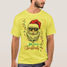 クリスマスを祝うコズミックサンタ Tシャツ