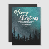 クリスマスを祝うダークな夜空の松林のホリデーシーズン (正面/裏面)