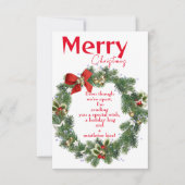 クリスマスを祝うハグ カード (正面)