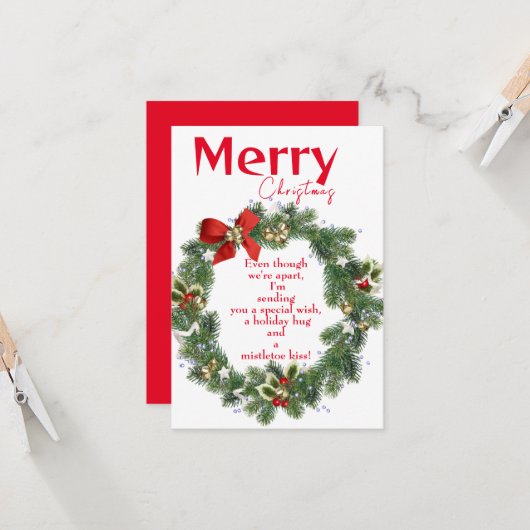 クリスマスを祝うハグ カード (正面/裏面インサイチュ)