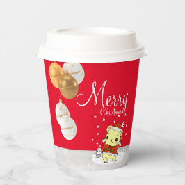 クリスマスを祝うハグ 紙コップ