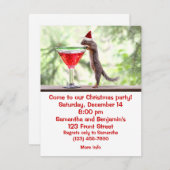 クリスマスを祝うリス 招待状 (正面/裏面)