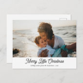 クリスマスを祝う手書きのホリデー写真 シーズンポストカード (正面/裏面)