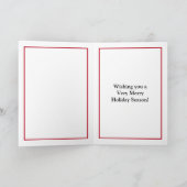 クリスマスを祝う松の葉とホットココア カード (内部)