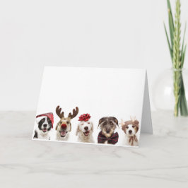 クリスマスを祝う犬のクリスマスカード サンキューカード