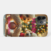 クリスマスを祝う2匹のプードル Case-Mate iPhoneケース (裏面(横))