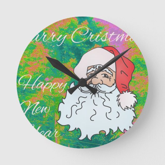 クリスマスを祝う ラウンド壁時計 (正面)